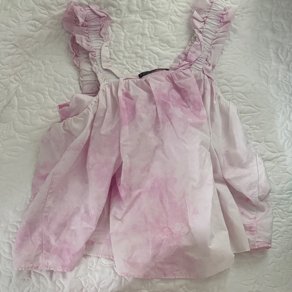 Zara Pink Ruffled Top - Picture 2 of 3